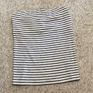 American Eagle black and white striped tube top xs